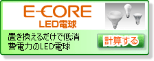 E-CORE [�C�[�E�R�A]LED�d���̏ȃG�l�v�Z���s��  �u�������邾���Œ����d�͂�LED�d��
