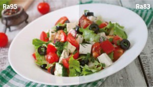 演色性Ra95とRa83の比較画像