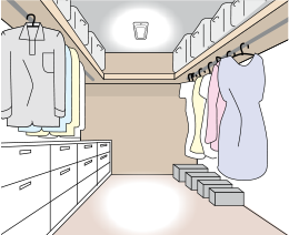 ウォークインクローゼットのイラスト