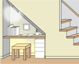 階段下のスペースのイラスト
