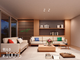 明るさ100%の場合(画像)