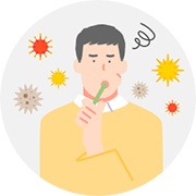 風邪が伝染するイメージイラスト