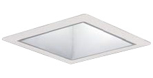LEDユニット交換形ダウンライト一般形、傾斜天井用、角形、和風
