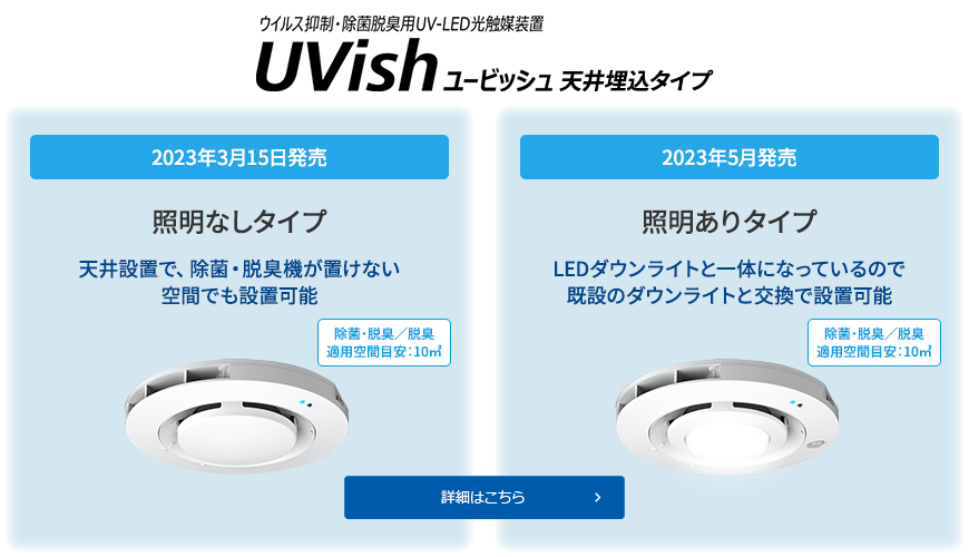 東芝UVishウイルス抑制除菌脱臭用UV-LED光触媒装置-